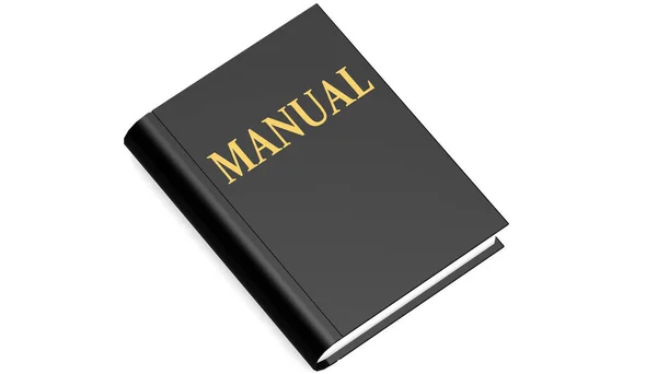 Palavra Manual Impressa Livro Preto Renderização — Fotografia de Stock