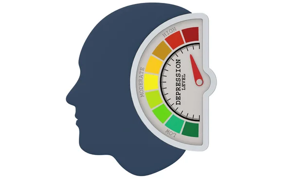 Depression Level Measuring Scale Color Indicator Rendering — Stock Photo, Image