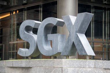 Singapur - 6 Kasım 2022 Singapur 'da bulunan SGX, Singapur Exchange Limited imzası. SGX Centre, Singapur 'da bulunan bir gökdelen kompleksi.