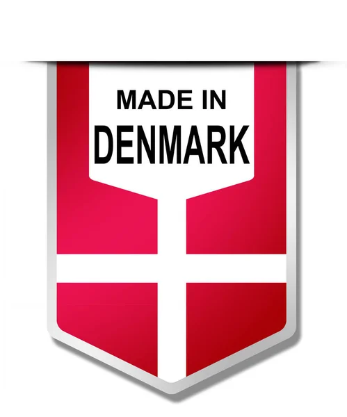 Hecho Dinamarca Palabra Banner Colgante Renderizado —  Fotos de Stock