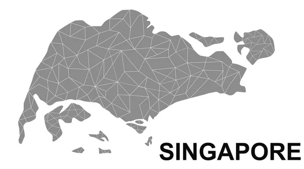 Singapur Haritası Beyaz Arka Planda Izole Edildi Oluşturma — Stok fotoğraf