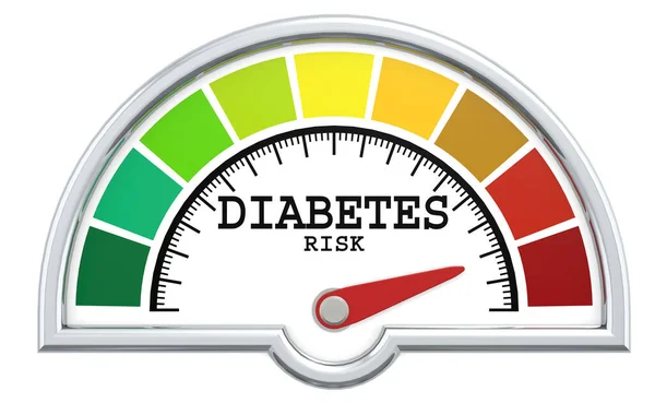 Scala Misurazione Del Livello Rischio Diabete Con Indicatore Cromatico Rendering — Foto Stock