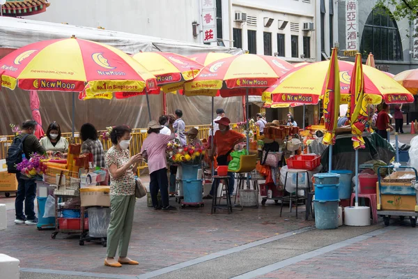 Singapore Nov 2022 Stalls Selling Temple Prayer Offerings Chinese Temple — Stock Photo, Image