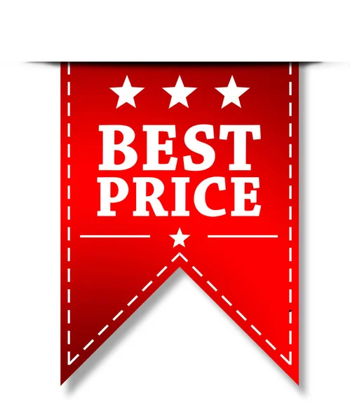 Melhor Palavra Preço Banner Vermelho Renderização — Fotografia de Stock