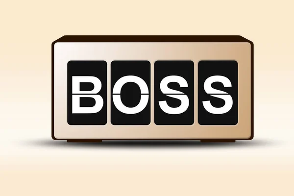 Flip Board Display Boss Word Vintage Box Rendering — Stock Photo, Image