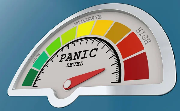 Escala Medición Nivel Pánico Con Indicador Color Renderizado —  Fotos de Stock