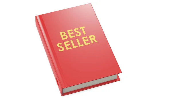 Best Seller Palabra Impresa Libro Rojo Renderizado — Foto de Stock