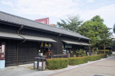 Tayvan 'ın Chiayi kentindeki Hinoki Köyü' nün (selvi orman yaşamı köyü) manzarası.