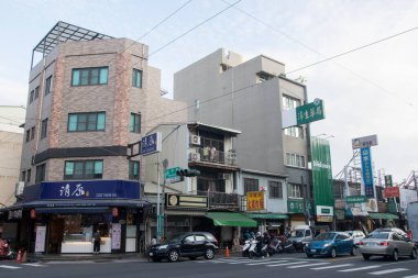 Chiayi, Tayvan - 5 Aralık 2022: Tayvan 'daki Chiayi şehri manzarası. Chiayi, Tayvan 'ın güneybatısında yer alan bir şehirdir.