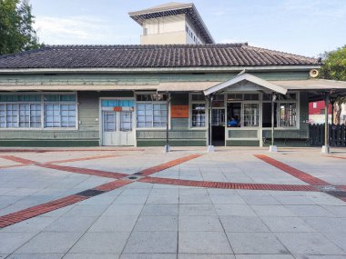 Chiayi, Tayvan - 5 Aralık 2022: Kuzey Kapısı İstasyonu (Beimen), tahtadan yapılmış ve 1 Ekim 1912 'de açıldı..