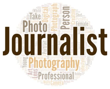 Journalist word cloud concept on white background 3d rendering
