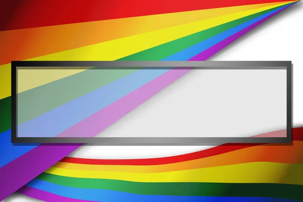LGBTQ rainbow flag with blank banner, 3d rendering