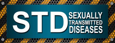STD as Sexually Transmitted Diseases acronym on a banner, 3d rendering