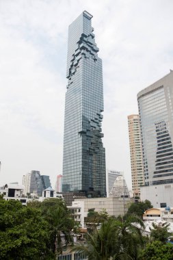 Bangkok, Thailand- 17 Feb, 2023: Beautiful view of King Power MahaNakhon in Bangkok. It is a 314 m high mixed-used skyscraper.
