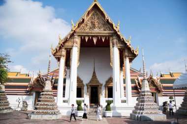 Bangkok, Thailand- 13 Feb, 2023: Phra Vihara in the Wat Pho, Bangkok. Wat Pho is the oldest and largest temple complex in Bangkok