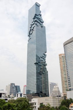 Bangkok, Thailand- 17 Feb, 2023: Beautiful view of King Power MahaNakhon in Bangkok. It is a 314 m high mixed-used skyscraper.
