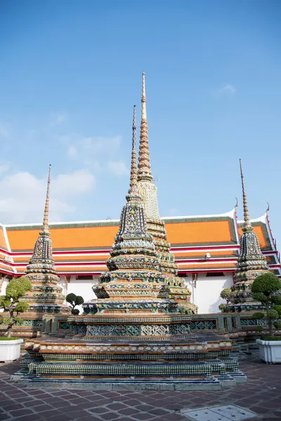 Beautiful Chedi Wat Pho Bangkok One Oldest Largest Temples Bangkok — Stok fotoğraf