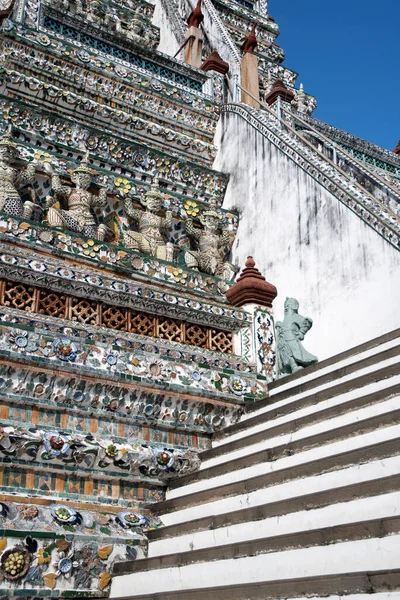 Bangkok Thajsko Února 2023 Působivé Architektonické Detaily Wat Arun Chrám — Stock fotografie