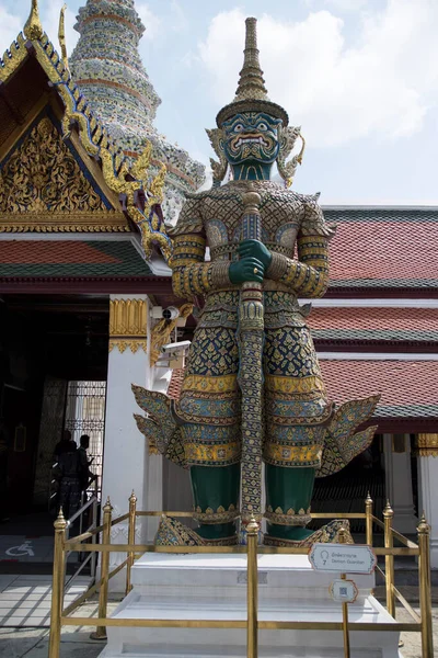 Bangkok Tailândia Fev 2023 Demônio Guardião Wat Phra Kaew Templo — Fotografia de Stock