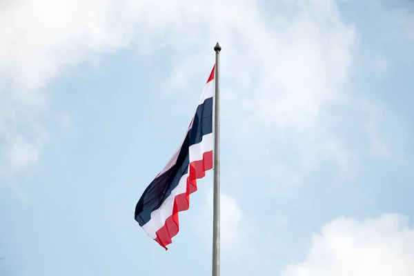 Thailand Flag Waving Wind Beautiful Blue Sky — Stok Foto