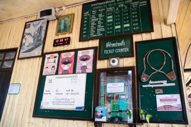 Thakilen, Thailand- 16 Feb, 2023: View of Tha Kilen railway station in Thailand. Tha Kilen Train Station holds significant relevance in Thai history, more specifically with the construction of the Death Railway.