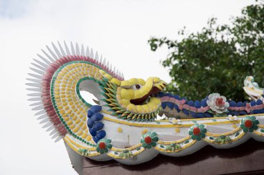 Wat Pho roof art details in Bangkok. Wat Pho is a Buddhist temple complex in the Phra Nakhon District, Bangkok
