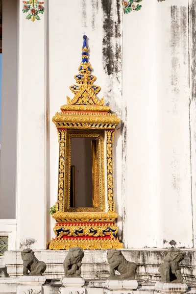 Détail Ornement Fenêtre Dorée Phra Mondop Wat Pho Bangkok Cette — Photo