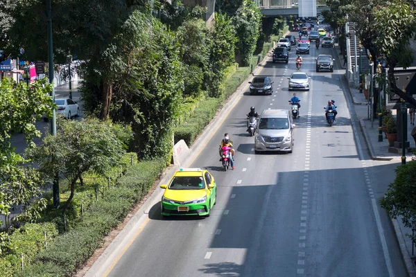 Bangkok Thailandia Feb 2023 Condizione Traffico Stradale Nella Zona Sukhumvit — Foto Stock