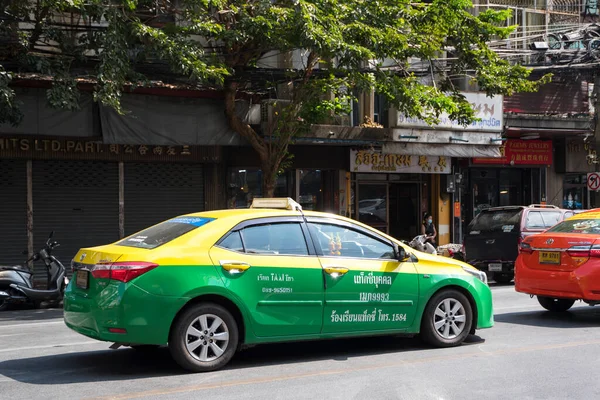Bangkok Tailandia Feb 2023 Taxi Urbano Viaja Por Carretera Bangkok — Foto de Stock