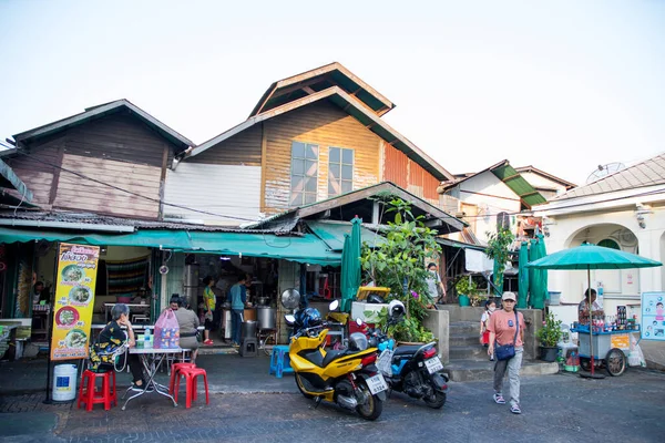Banguecoque Tailândia Fevereiro 2023 Fornecedores Locais Tha Tian Market Banguecoque — Fotografia de Stock