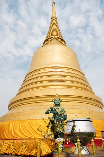 Gouden Stupa Van Gouden Berg Phu Khao Thong Wat Saket — Stockfoto