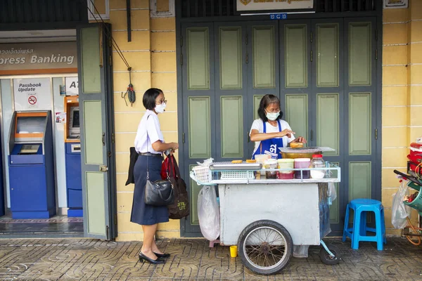 Bangkok Thailand Februar 2023 Lokale Verkäufer Auf Dem Tha Tian — Stockfoto