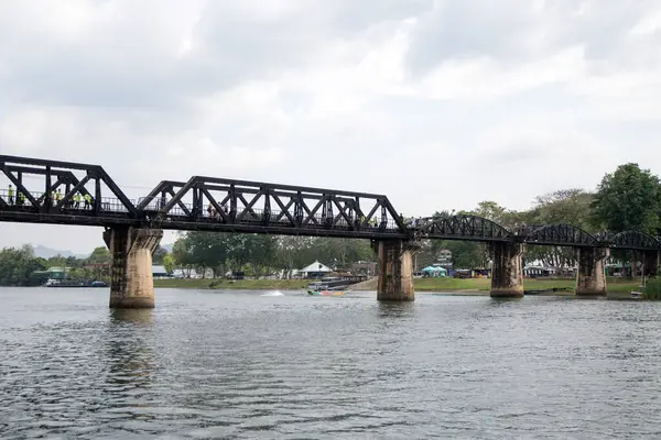 Kanchanaburi Tajlandia Lut 2023 Widok Most Rzeczny Kwai Lub Most — Zdjęcie stockowe