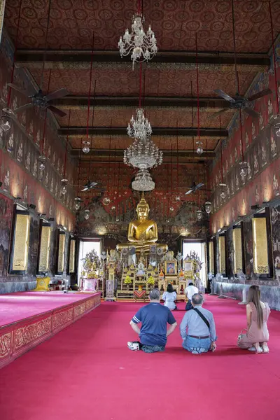 Bangkok Thailand Feb 2023 Gyllene Buddha Statyn Phra Ubosot Wat — Stockfoto