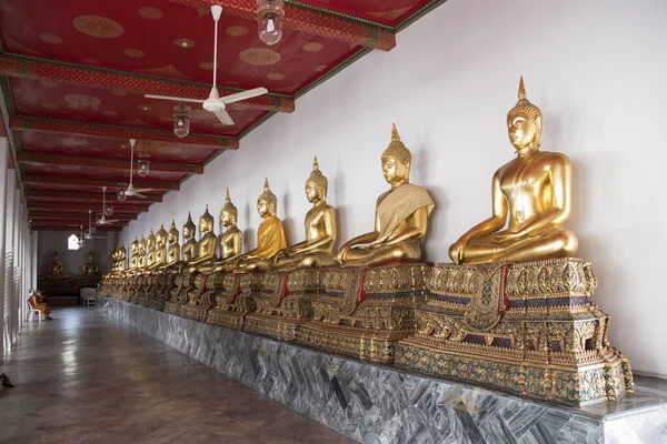Golden Buddha Statues Wat Pho Bangkok Wat Pho One Oldest —  Fotos de Stock
