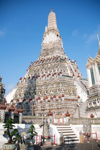 Impressive Architectural Details Wat Arun Temple Dawn Bangkok Landmark Wat — Stok fotoğraf