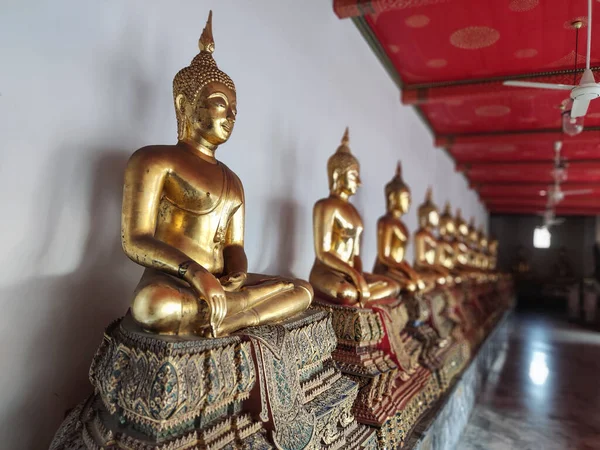 Golden Buddha Statues Wat Pho Bangkok Wat Pho One Oldest —  Fotos de Stock