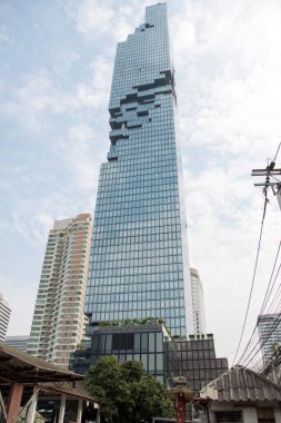 Bangkok, Thailand- 17 Feb, 2023: Beautiful view of King Power MahaNakhon in Bangkok. It is a 314 m high mixed-used skyscraper.