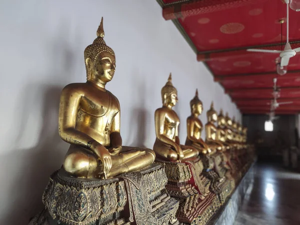 Golden Buddha Statues Wat Pho Bangkok Wat Pho One Oldest — Zdjęcie stockowe