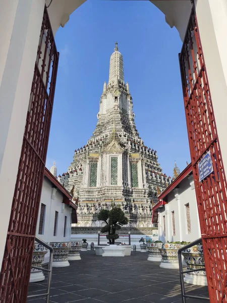 Impressive Architectural Details Wat Arun Temple Dawn Bangkok Landmark Wat —  Fotos de Stock