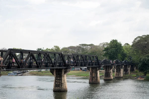 Kanchanaburi Thailand Feb 2023 View River Kwai Bridge Death Railway — Zdjęcie stockowe