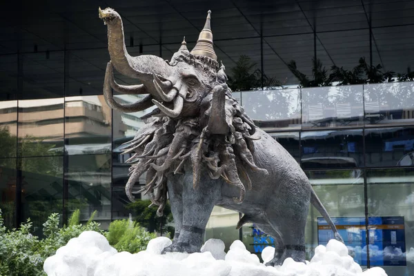Bangkok Thaïlande Feb 2023 Headded Erawan Elephant Sculpture Entrance King — Photo