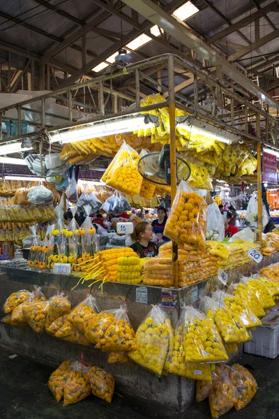 Bangkok Tailândia Fev 2023 Flores Vendidas Mercado Flores Pak Klong — Fotografia de Stock
