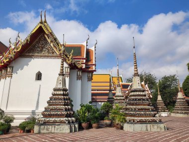 Beautiful chedi in the Wat Pho, Bangkok. It is one of the oldest and largest temples in Bangkok features the famous Reclining Buddha