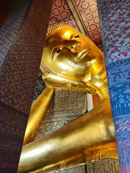 Gigantic Reclining Buddha Statue Wat Pho Bangkok Wat Pho Oldest — Zdjęcie stockowe