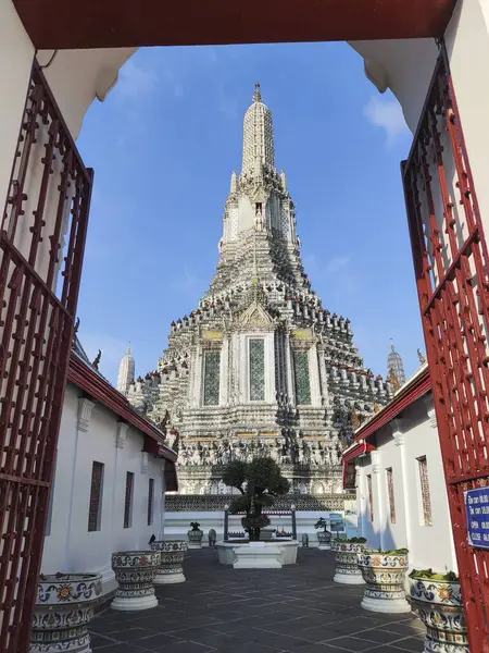 Impressive Architectural Details Wat Arun Temple Dawn Bangkok Landmark Wat —  Fotos de Stock