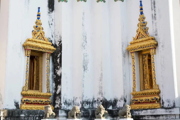 Detail Golden Window Ornament Phra Mondop Wat Pho Bangkok Scripture — Stock Photo, Image