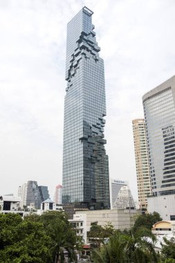 Bangkok, Thailand- 17 Feb, 2023: Beautiful view of King Power MahaNakhon in Bangkok. It is a 314 m high mixed-used skyscraper.