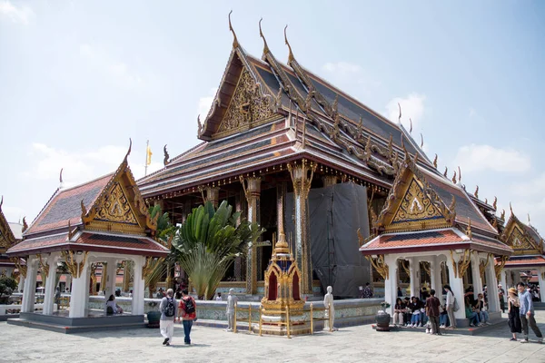 Bangkok Tailandia Feb 2023 Los Turistas Visitan Templo Del Buda —  Fotos de Stock