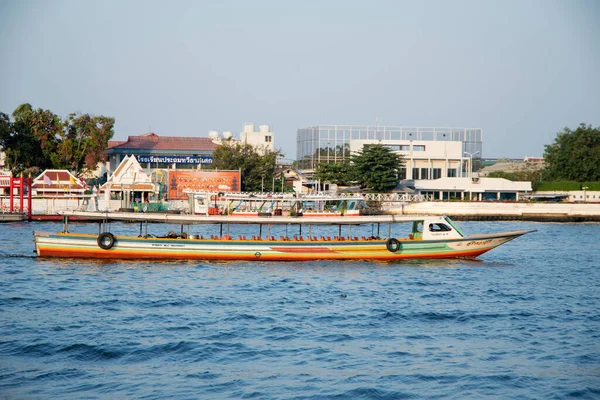 Bangkok Thaïlande Feb 2023 Bateaux Service Passagers Dans Rivière Chao — Photo